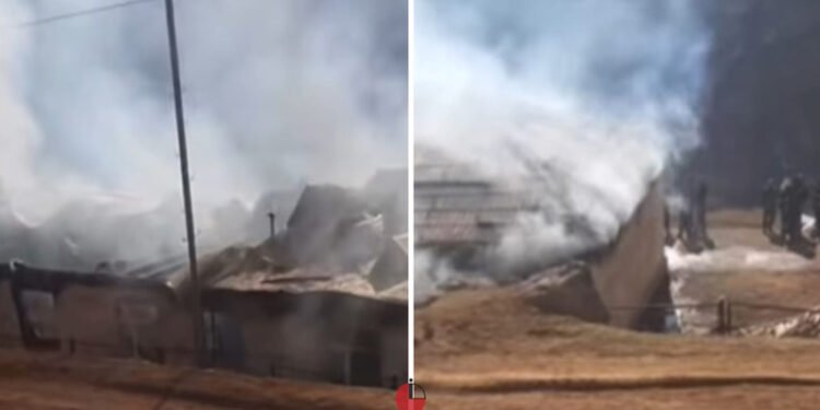 Lerikdə dərs vaxtı məktəb yandı - FOTOLAR 