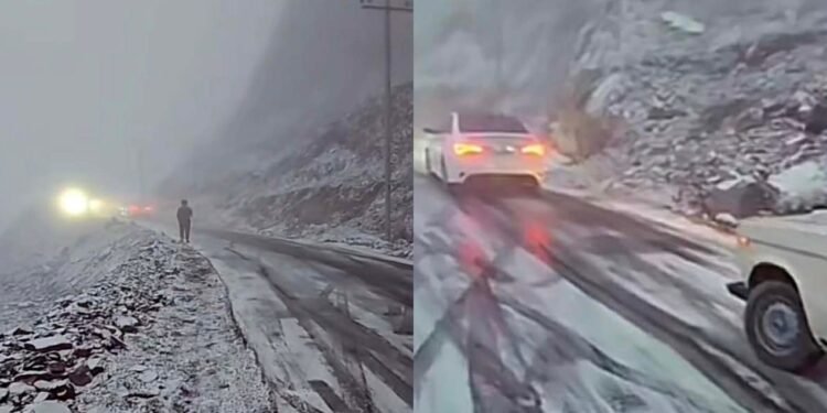 Lazaya gedən yolu buz bağladı - FOTOLAR