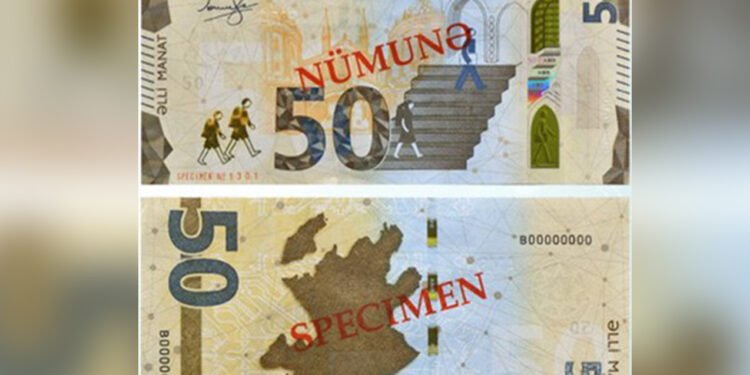 Yenilənmiş 50 manatlıq tədavülə buraxıldı - FOTO