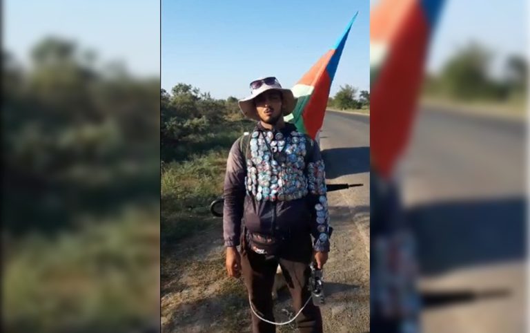 Şəhidlərə görə ölkəni piyada gəzən Bəhruz Cəlilabada çatdı – VİDEO