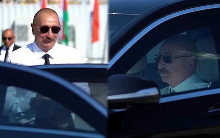 Prezident açılışdan sonra sükan arxasına keçdi – VİDEO